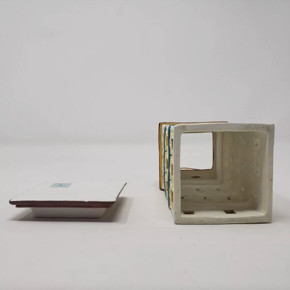 Vintage VTG Partylite Cafe Prague Tealight House Ceramic New in Box 6.25” Tall - Picture 8 of 14